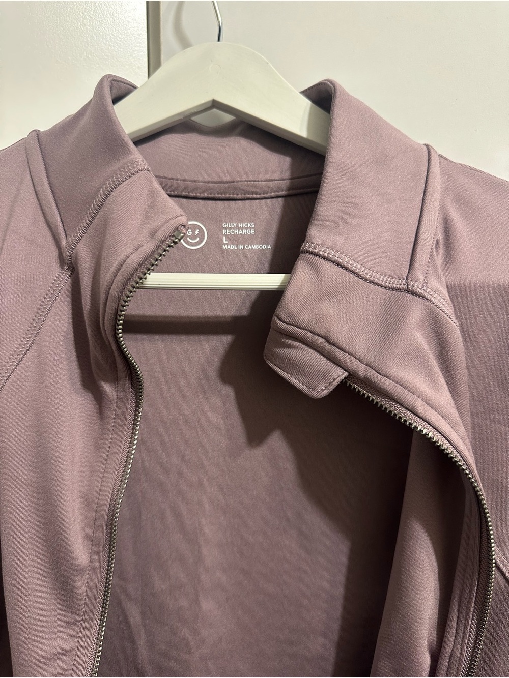 Gilly Hicks Recharge Mauve Zip-Up Bomber Jacket